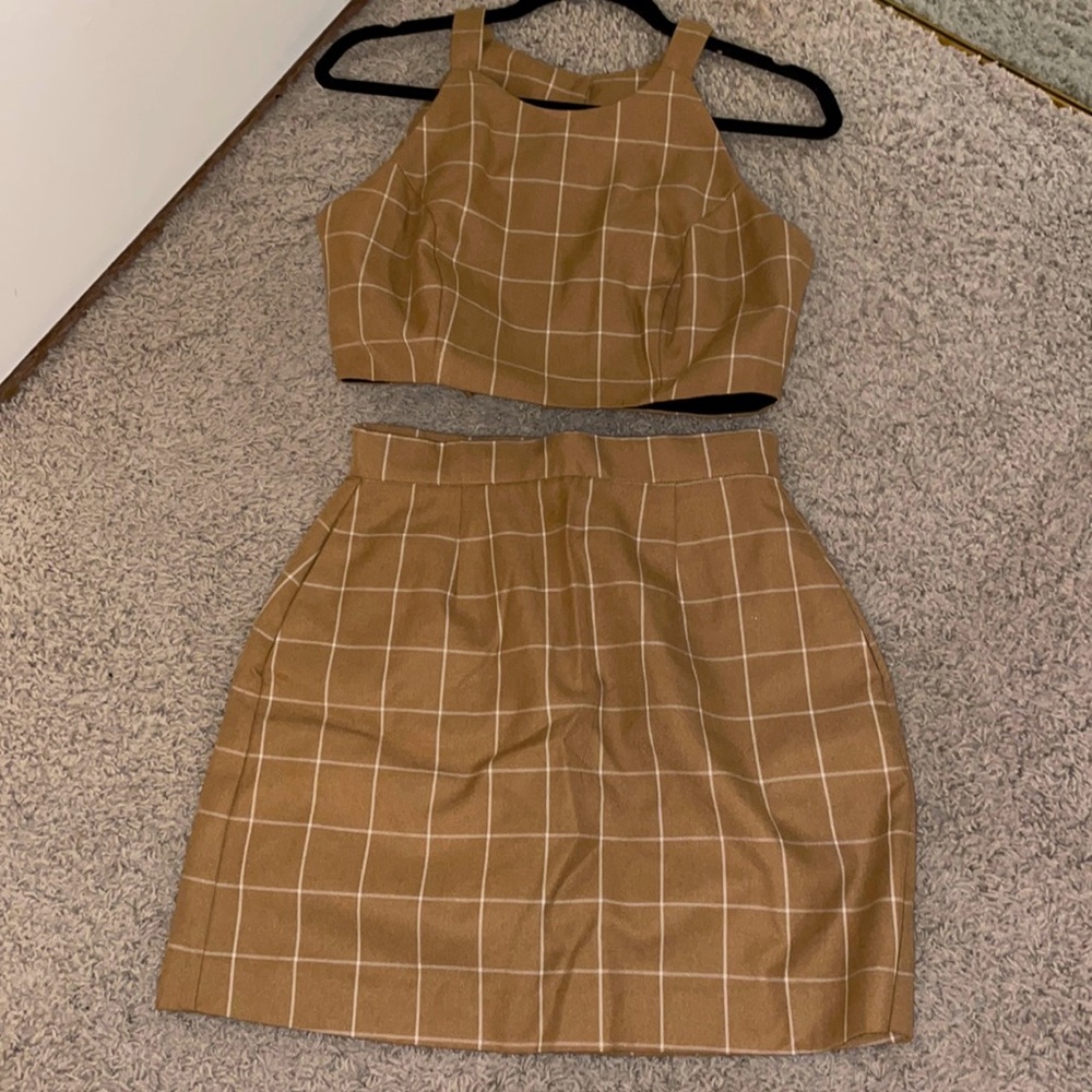 Lauren James matching plaid skirt set